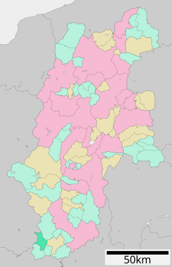 Location of Hiraya in Nagano Prefecture