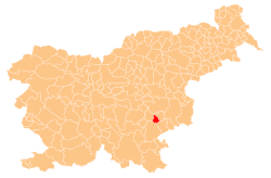 Location of the Municipality of Šmarješke Toplice in Slovenia