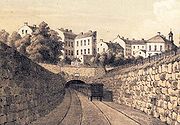 Södra tunneln mot väst 1870.