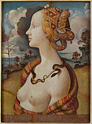 Piero di Cosimo, Retrato de Simonetta Vespucci caracterizada como Cleopatra