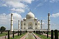 The Taj Mahal in Agra, India, a popular tourist attraction. More than 7-8 million visit the Taj Mahal each year.[citation needed]