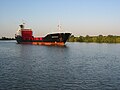 Guadalquivir River i nærheten av Coria del Río i provinsen Sevilla