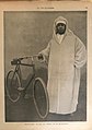 Image 5Sultan Abd-al-Aziz with his bicycle in 1901. The young sultan was noted for his capricious spending habits, which exacerbated a major trade deficit. (from History of Morocco)