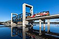 Image 11A Sr1-pulled lumber train crossing the drawbridge along the Savonia railway in Kuopio, Finland (from Rail transport)