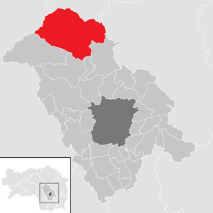 Lage der Gemeinde Frohnleiten im Bezirk Graz-Umgebung (anklickbare Karte)