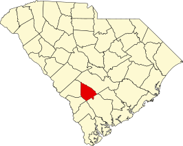 Locatie van Bamberg County in South Carolina