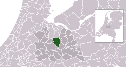 Highlighted position of De Bilt in a municipal map of Utrecht