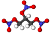 Ball and stick model of nitroglycerin