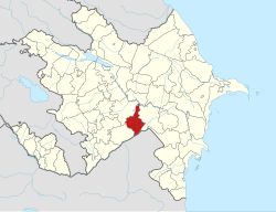 Map of Azerbaijan showing Beylagan District