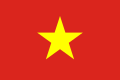 Bandera de Vietnam, ejemplo de bandera roja con imágenes amarillas