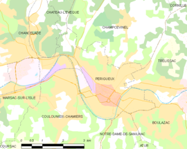 Mapa obce Périgueux