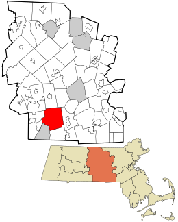 Location in Worcester County and the state of Massachusetts.