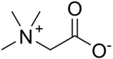 Structuurformule van trimethylglycine in de betaïnevorm