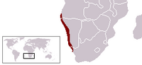 Location of the Namib desert in Africa