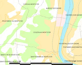 Mapa obce Couzon-au-Mont-d’Or