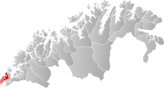 Lage der Kommune in der Provinz Troms