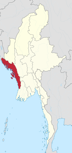 Letak Negara Bagian Rakhine di Myanmar