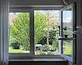 Casement window swinging in