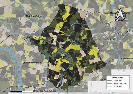 Carte orthophotogrammétrique de la commune.