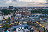 Gleisdreieck, Berlin; Oberirdischer Turmbahnhof von U1 und U3 (oben) und U2 (unten)