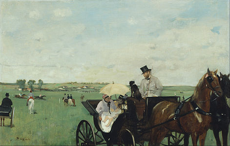 Aux courses en province, v. 1872, huile sur toile, 36,5 × 55,9 cm, Musée des Beaux-arts de Boston.