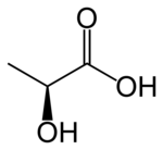 Skeletal structure of lactic acid