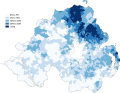 Mapa Severného Írska podľa znalosti škótčiny (2011)