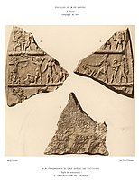 Fragments of the Victory Stele of Rimush. The Victory Stele also has an epigraphic fragment, mentioning Akkad and Lagash.[44] It suggests the stele represents the defeat of Lagash by the troops of Akkad.[45]