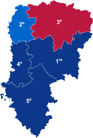 Nuance politique des députés élus dans chaque circonscription au 2e tour dans l'Aisne.