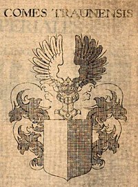 Wappen der Grafen von Traun, Wappenbuch. 2. Circulus Suevicus, ca. 1680.