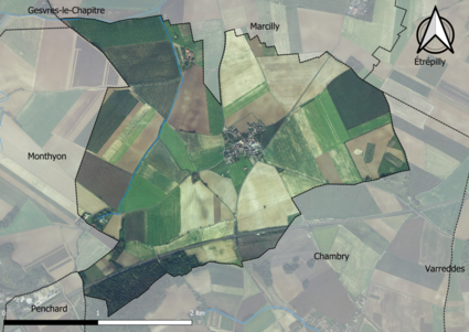 Carte orhophotogrammétrique de la commune.