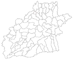 Mapa konturowa okręgu Sybin, po lewej znajduje się punkt z opisem „Ludoș”