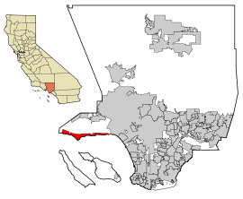 Poloha mesta Malibu v rámci okresu Los Angeles