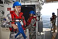 Members of the Yemen Coast Guard conduct a simulated vessel boarding aboard U.S. Coast Guard cutter USCGC Robert Goldman, March 2023