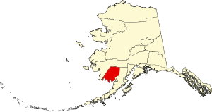 Map of Alaska highlighting Dillingham Census Area