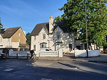 White building on a road