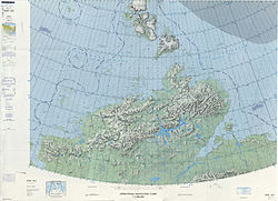 1975 map showing Severnaya Zemlya and the Taymyr Peninsula