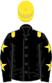 Black, yellow epaulets, black sleeves, yellow stars, yellow cap