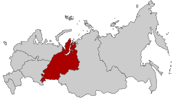 Distriktets läge i Ryssland