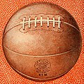 Image 20A Spalding basketball from 1922 (from History of basketball)