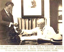 Jaroslav Helfert s presidentem Masarykem, 1929