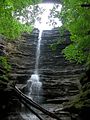 Image 13A view of Lake Falls in Matthiessen State Park in La Salle County near Oglesby. The park's stream begins with the Lake Falls and flows into the Vermillion River. Photo credit: Cspayer (from Portal:Illinois/Selected picture)