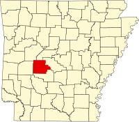 Map of Arkanzas highlighting Garland County