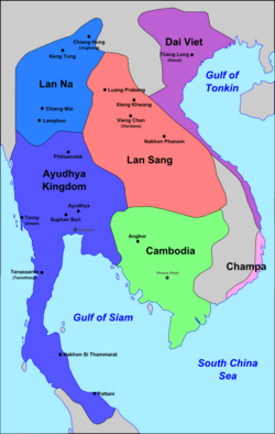 Ayutthaya and mainland Southeast Asia in 1540; Southeast Asian borders remained relatively undefined until the modern period