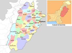 Punjab provinsen er en del af Pakistan i Sydasien.