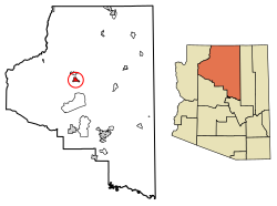 Location of Tusayan in Coconino County, Arizona.