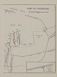 Map indicates the location of the various jetties and basins