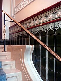 Tiles in the hallway of Allée de la Robertsau no. 56 in Strasbourg, France, designed by Frantz Lütke and Heinrich Backes (1902)[219]