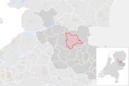 Locatie van de gemeente Ommen (gemeentegrenzen CBS 2016)