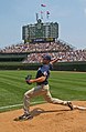 Image 40Chris Young winding up for a four-seam fastball in the bullpen while warming up before a 2007 game. Behind Young can be seen the Wrigley Field scoreboard and bleachers. Image credit: TonyTheTiger (photographer) and Jjron (editing) (from Portal:Illinois/Selected picture)